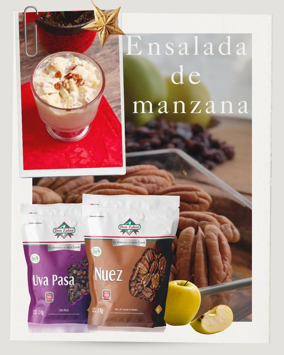 donzabor's tweet photo. ¡Cumple tu antojo de ensalada de manzana, con productos #DonZabor! 🍏😋🎄 https://t.co/mvoDSc3oiO