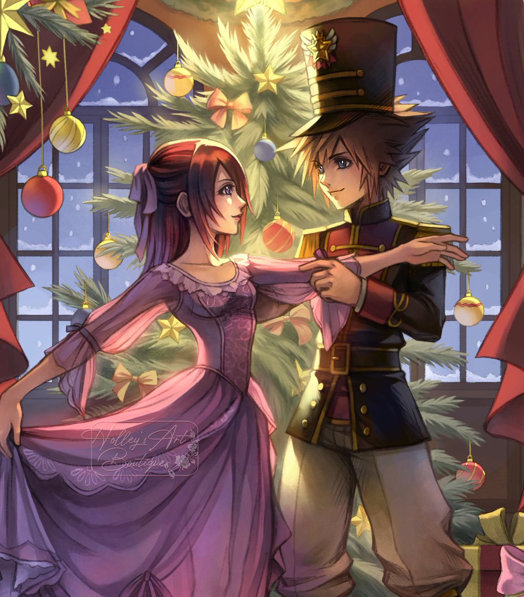 hollypolllyy's tweet image. Nutcracker Sora and Kairi 🩰 🎄