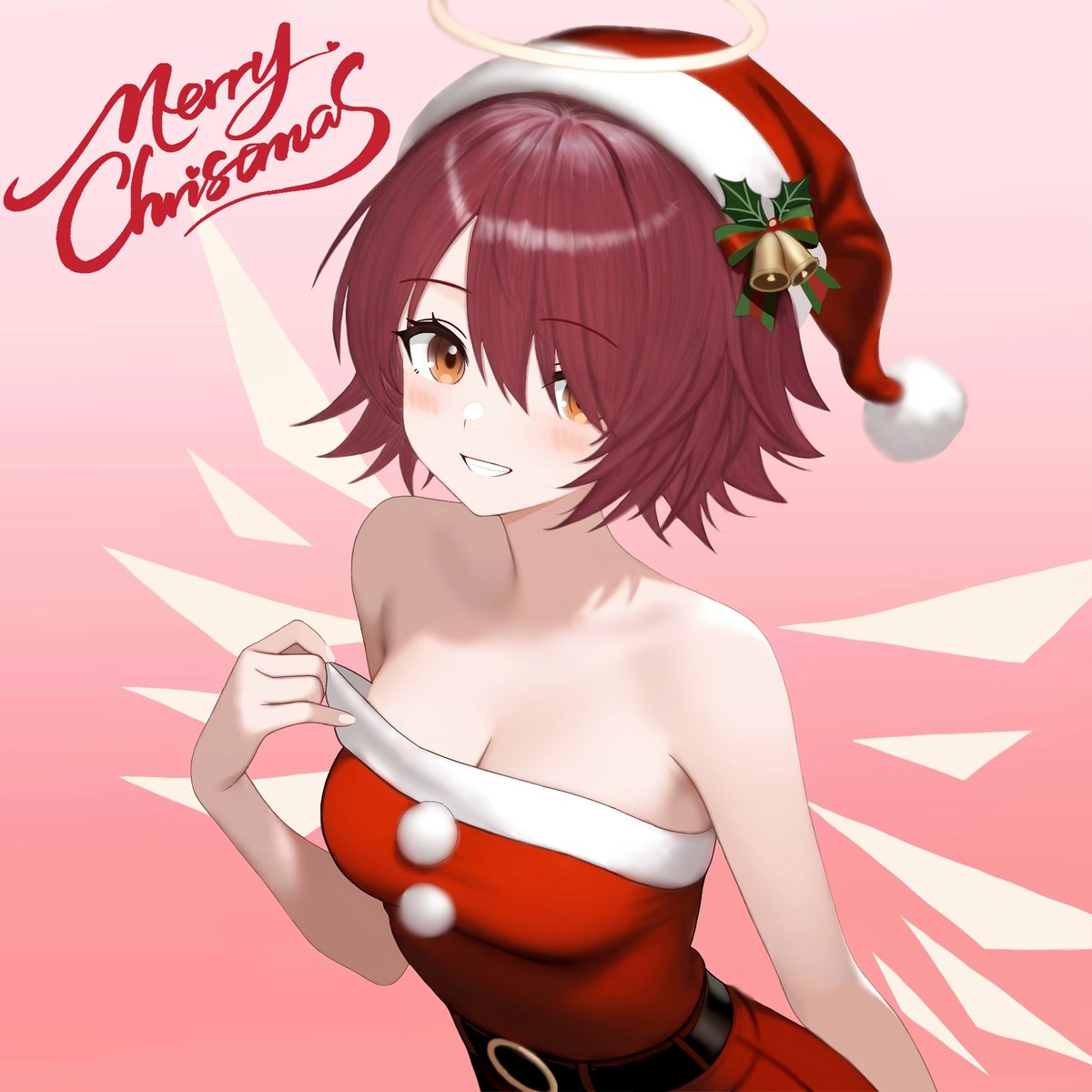 momonigo's tweet image. エクシア🪽お誕生日おめでとう🎂(遅刻)
そして🎄みんなメリークリスマス！
#アークナイツ版深夜の真剣お絵かき60分一本勝負 #アークナイツ #Arknights