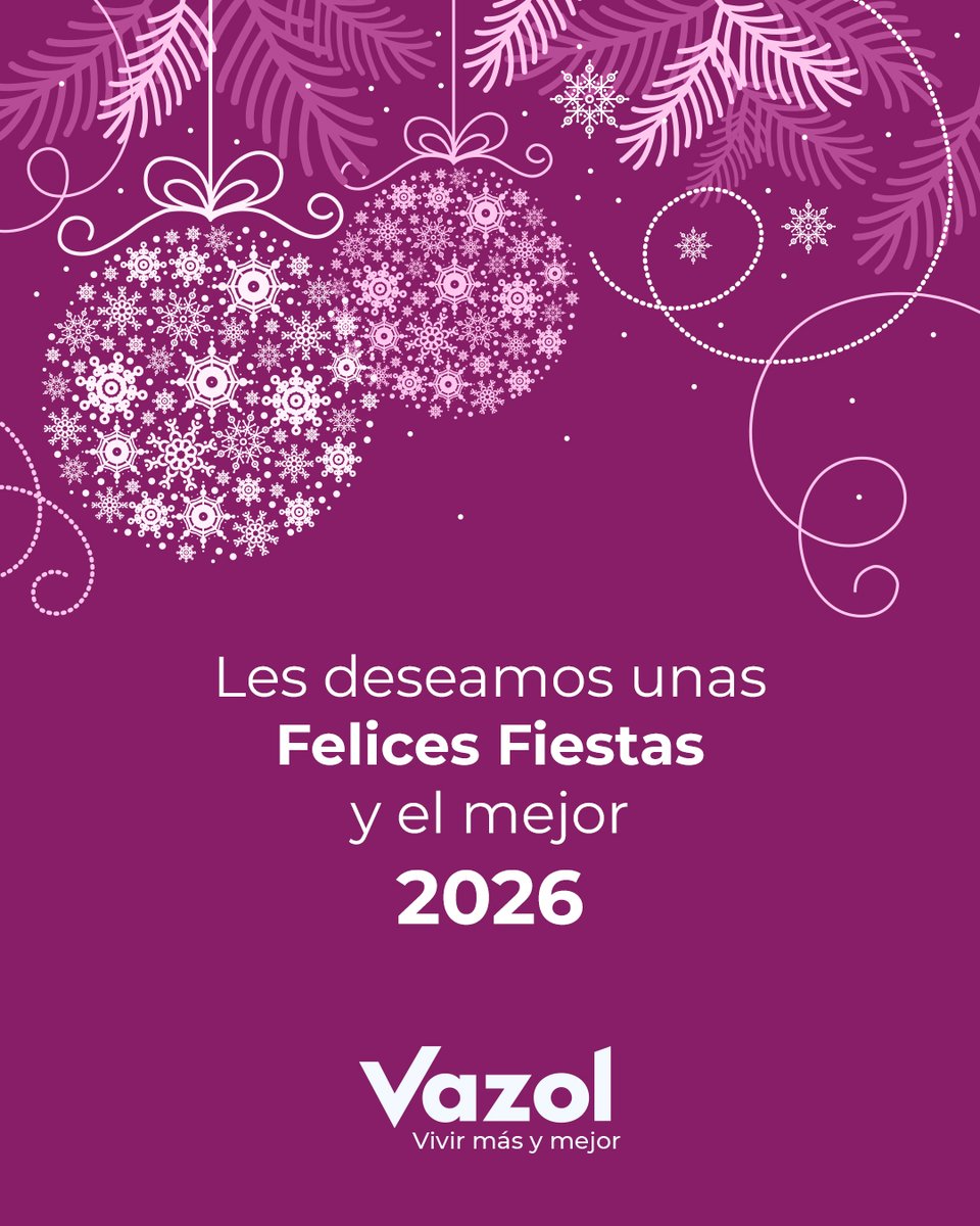 En Grupo Vazol agradecemos su confianza y preferencia. Les deseamos momentos de unión, bienestar y alegría, así como un 2026 lleno de éxito, crecimiento y nuevas oportunidades.

#GrupoVazol #FelicesFiestas #Feliz2026 #MejoramosVidas