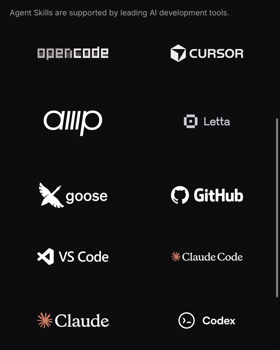 Agent Skills tool logos