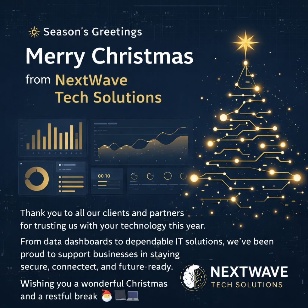 LouiseNextWave's tweet photo. 🎄✨ Merry Christmas from NextWave Tech Solutions ✨🎄

Thank you to all our clients and partners this year.

Wishing you a wonderful Christmas and a restful break 🎅💻

#MerryChristmas #NextWaveTech #TechAtChristmas #BusinessIT #DigitalSolutions https://t.co/2Bpm6J5WeZ