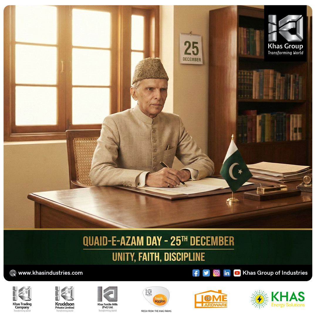 Khasindustries1's tweet photo. Honoring the visionary who gave us our identity. Today, we celebrate the life of Quaid-e-Azam Muhammad Ali Jinnah. Let us uphold his golden principles of Unity, Faith, and Discipline to build a stronger Pakistan. 🇵🇰

#QuaidEAzamDay #KhasGroup #Pakistan https://t.co/MFpjVsFyWy