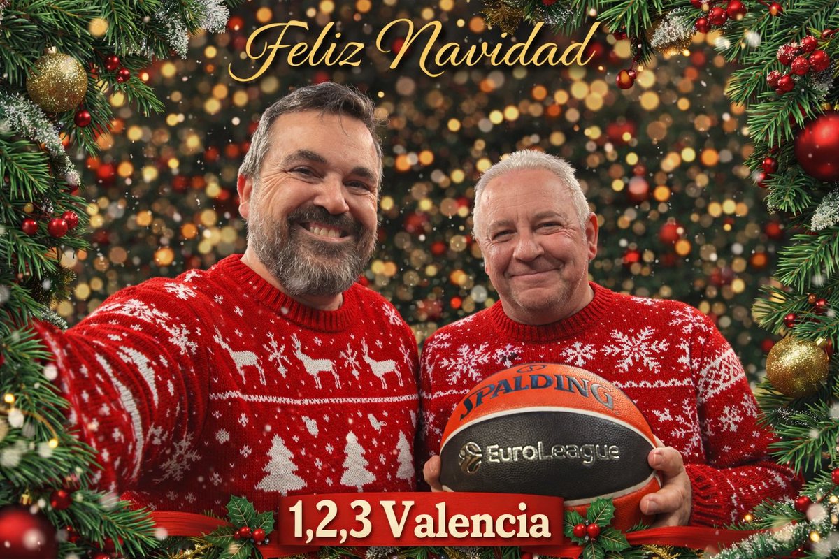 🎄🏀 Feliz Navidad, taronja family 🏀🎄

Desde 1,2,3 Valencia gracias por estar siempre ahí: en las buenas, en las malas y en las prórrogas eternas 😅

Que no falte baloncesto, ni pasión, ni ganas de debatirlo todo.
Nos vemos en la pista (y en Twitter) 👀🔥

🧡🏀
#BonNadal