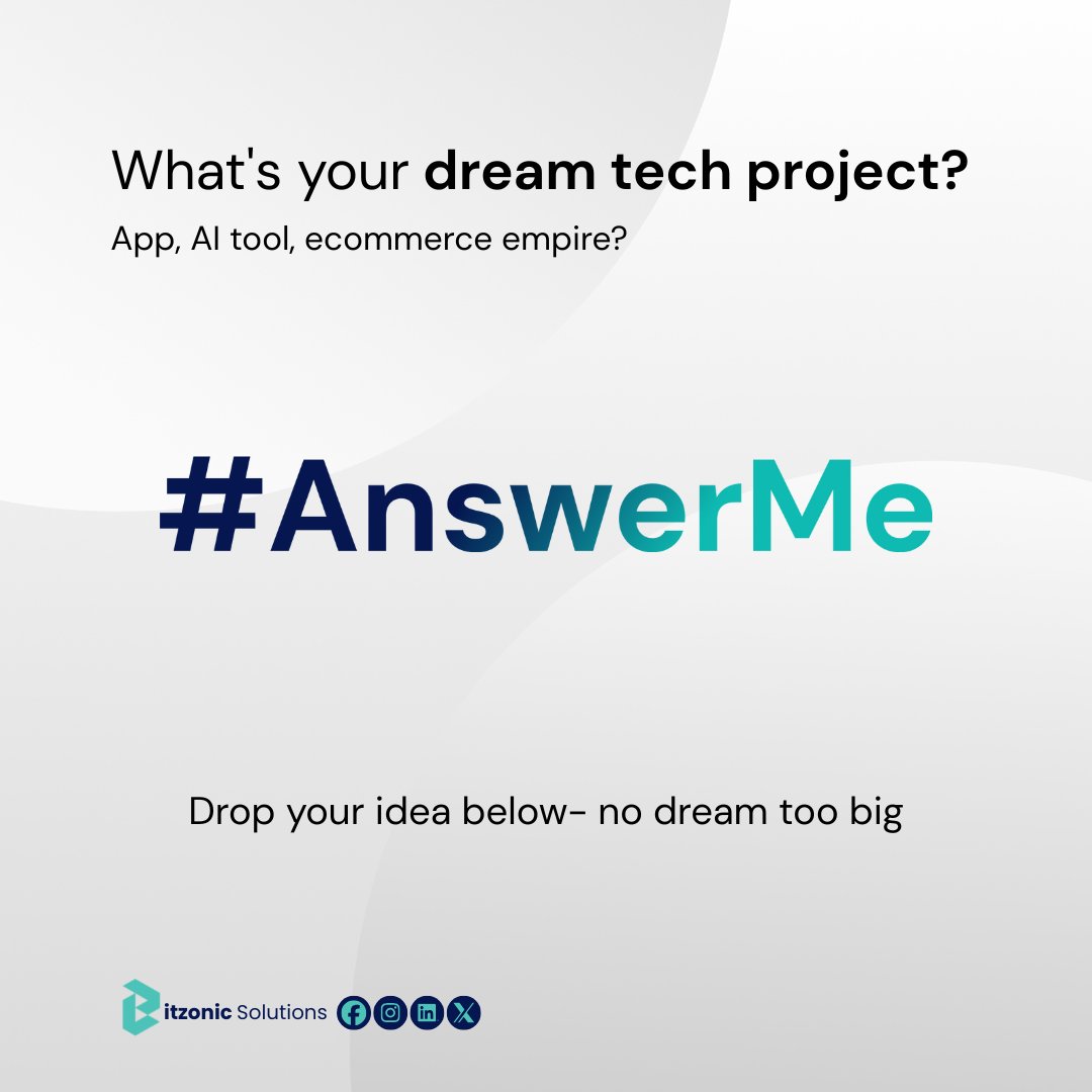 bitzonicX's tweet image. Your dream tech project deserves more than a "maybe." It deserves Bitzonic Solutions. 🚀

From UI/UX to SEO, we build the tech that builds your business. 💻📊#AnswerMe: App, AI tool, or Ecommerce? What's your next big move?

#BitzonicSolutions #AppDev #Innovation #BuildInPublic