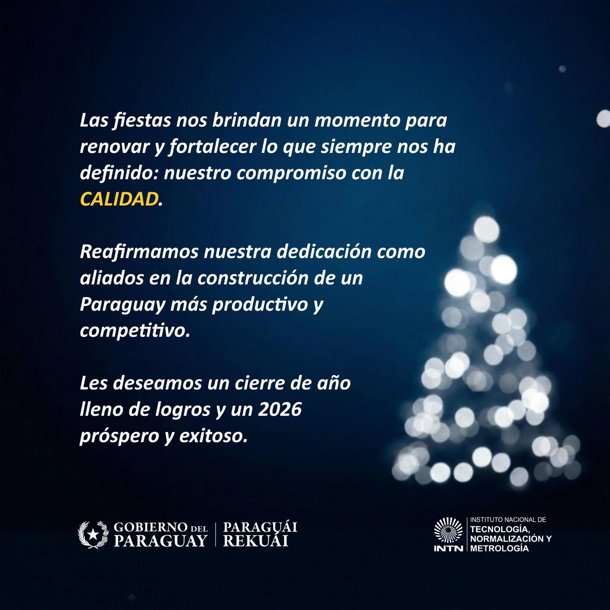 Para todos nuestros clientes y la ciudadanía en general deseamos una Feliz Navidad y un Próspero Año 2026
