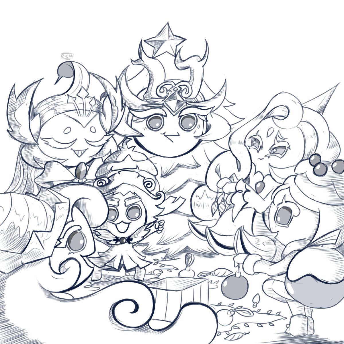 R_Canvas's tweet photo. He uh......voluteered....I promise.
Merry Christmas 🎅 🎄
#cookierunfanart #millennialtreecookie #sugarswancookie #moonlightcookie #firstcreamcookie #peppernutcookie
#pineconecookie https://t.co/cwHzpDgVla