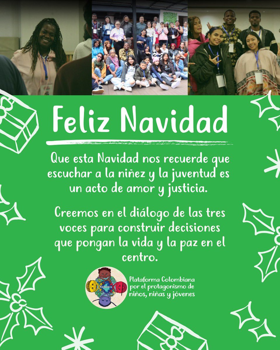 Esta Navidad nos recuerda que escuchar a niñas, niños y jóvenes es un acto profundo de amor y justicia. 🎄💛

Seguir promoviendo diálogos intergeneracionales es nuestro deseo para construir decisiones más humanas y participativas, donde la vida y la paz estén en el centro.