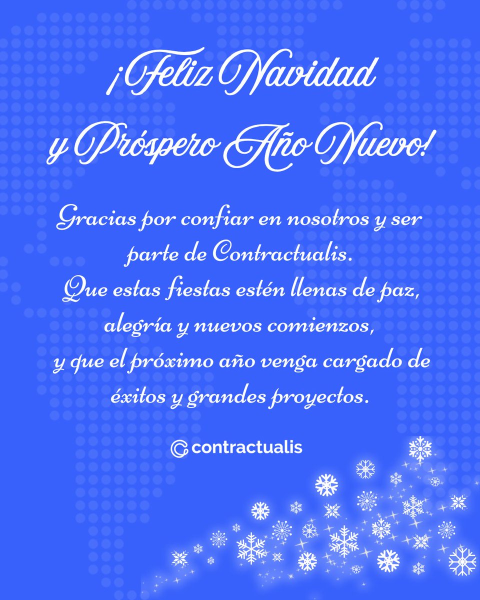 contractualis's tweet photo. ¡Feliz Navidad y Próspero Año Nuevo!
Agradecemos su confianza y preferencia.
Les deseamos unas fiestas llenas de paz y un nuevo año de logros, crecimiento y éxito compartido. https://t.co/ANQZb6GgUL