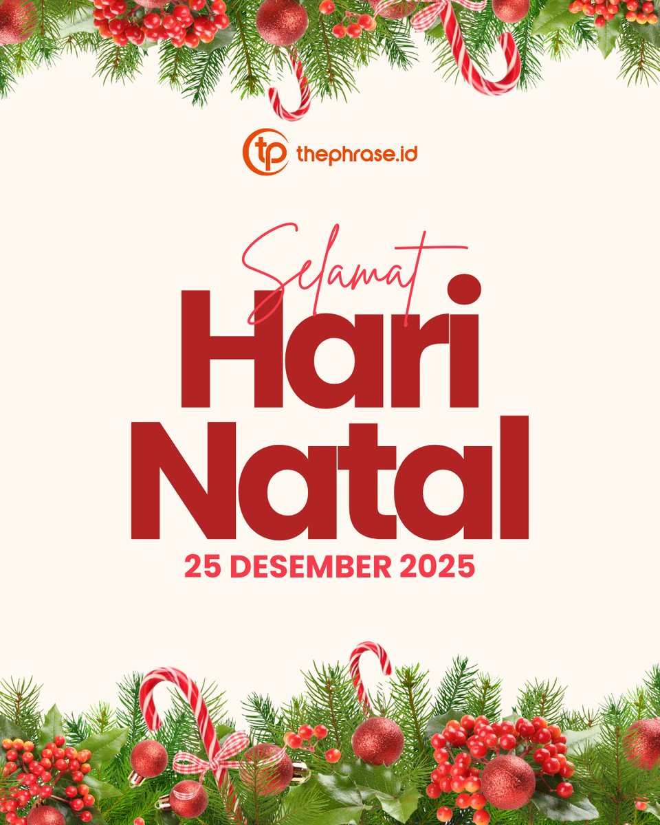 ThePhrase_ID's tweet image. Selamat Natal untuk Sobat ThePhraseID. Semoga damai, kasih, dan sukacita Natal selalu menyertai setiap langkahmu🤍🎄

#ThePhraseID #selamatnatal #natal #merrychristmas #christmas #selamatharinatal #harinatal