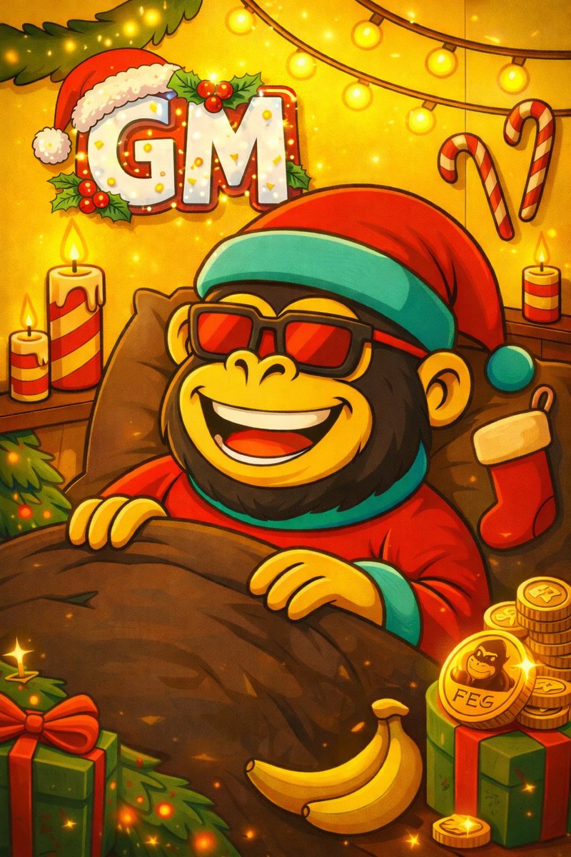 🎄 Merry Christmas Eve $FEG Family!

If you’re traveling tonight, take it easy and get there safe and sound!

The charts can wait, your people can’t.

Much love to everyone in the community, enjoy the night, the food, and the time together 🍌✨

Feed Every Gorilla
💪🦍❤️🎄