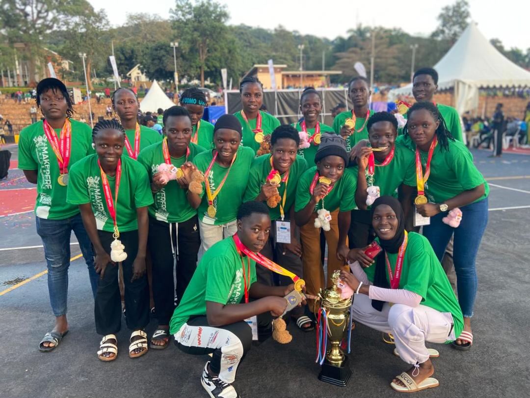 Makerere University Ladies emerged champions of women’s football at the AUUS Games 2025, 

Gold Medalists 🥇🏅
Proudly representing Makerere University. 🏆💛💙