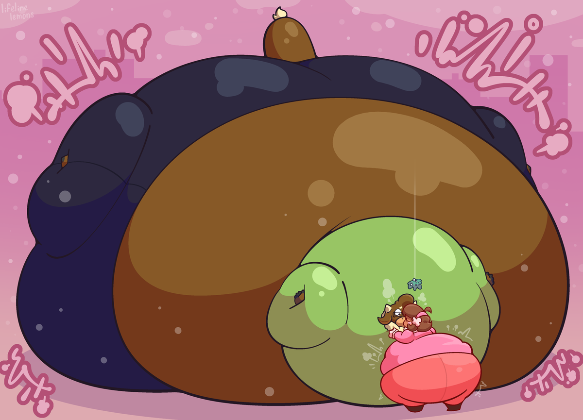 lifelinelemons's tweet photo. secret santa for @percybulloon, who wanted a big puffkiss under a comparably small mistletoe https://t.co/wzVX9s73dY