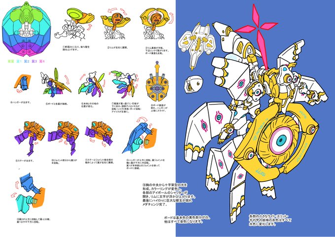 ぼんやりフェルミを見返してた。

嘘抜きの変形にしたかった。
3Dソフト使えないから紙と粘土で工作して整合性の確認…という大変アナクロな苦労をした思い出。

#メダロットS 