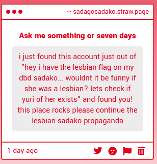 sadakorising7's tweet photo. i am lesbian sadako thank you https://t.co/DiTUkRs4lS