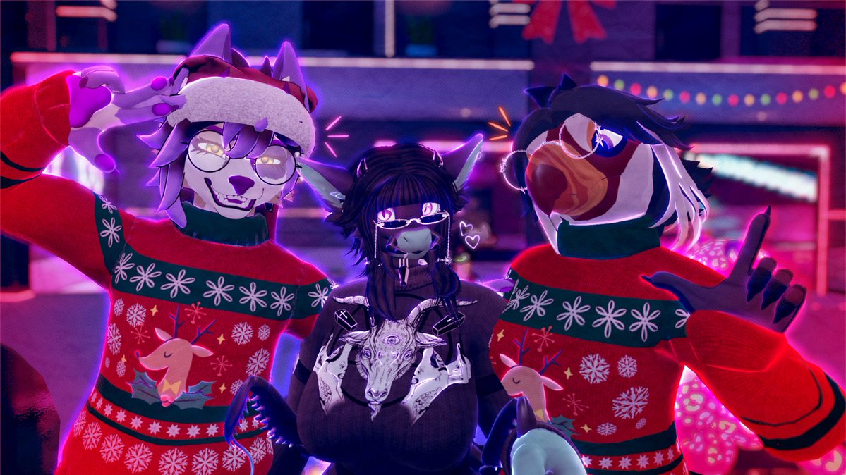 mochiona's tweet image. I’m forever thankful I’m surrounded by such great friends, especially this holiday season. From partying to simply horse game-ing it, I am so grateful!

Happy holidays everyone!! 🎁🎄✨

Picture by Crystal Silverlight 
Editing by Me!! 🧡