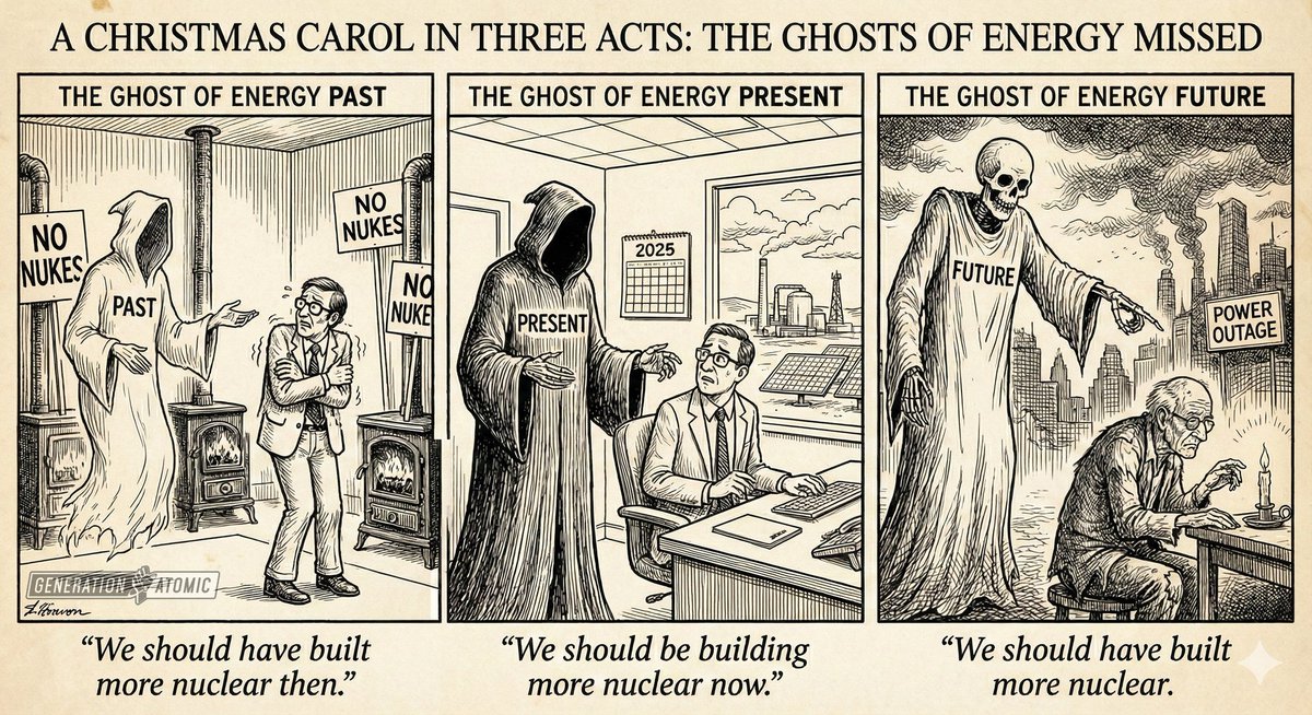 A nuclear Christmas Carol: the best time to have built a nuclear power plant was 20 years ago. The second best time is right now. Don't wait.

Happy Christmas!