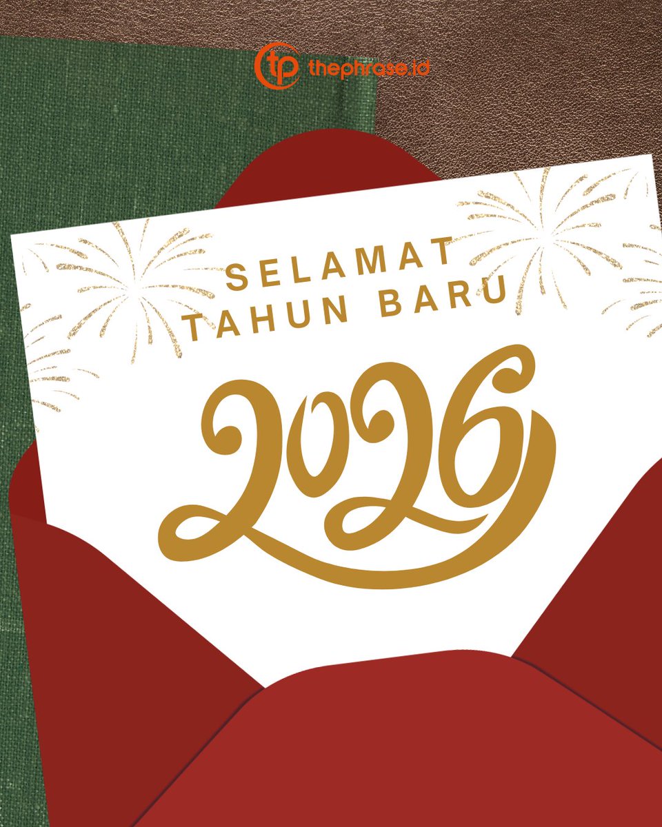 ThePhrase_ID's tweet image. Selamat Tahun Baru 2026 untuk Sobat ThePhraseID 🎉✨

Terima kasih sudah menemani perjalanan kami sepanjang tahun ini. Semoga tahun yang baru membawa lebih banyak cerita baik, langkah berani, dan hal-hal yang bikin kamu bertumbuh.

#ThePhraseID #TahunBaru2026 #NewYear2026