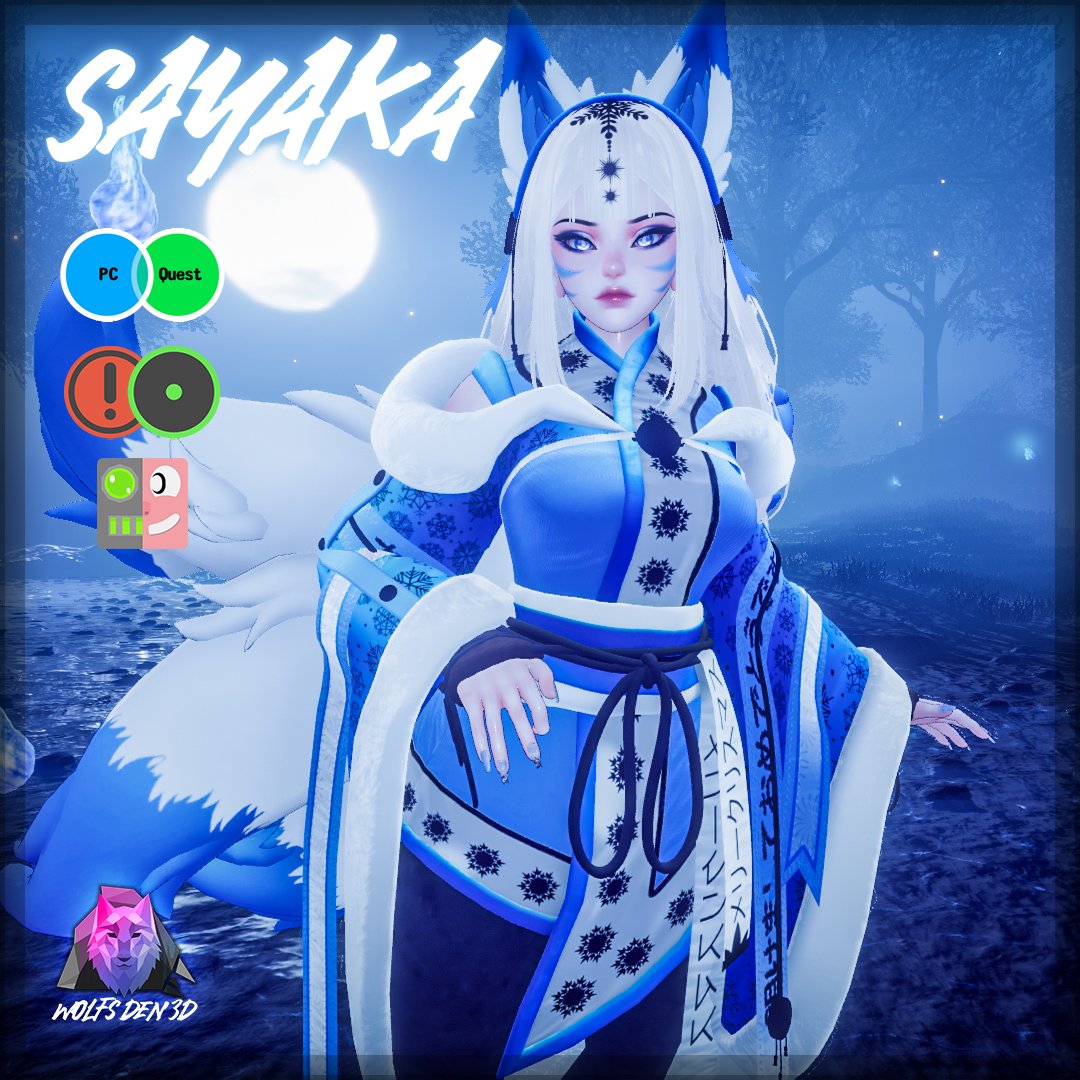❄️ Sayaka, The Kitsune Princess

✨Now for PC with FT!
Opti and Quest with update, as well as VFX and additions - est. end of week. 💙

Human + Furry modes in 1 model, huge customization, multiple outfits + hairstyles, addons and props.

Get her 10% off till her update!

🔗🔽