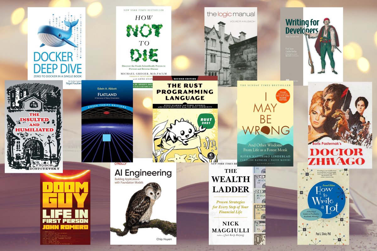 rdiachenko's tweet photo. 24 books in 2025. 12 worth talking about. From logic and Rust to Dostoevsky and nutrition.

https://t.co/zuzPT5sSSM https://t.co/tpMGkhWwKF