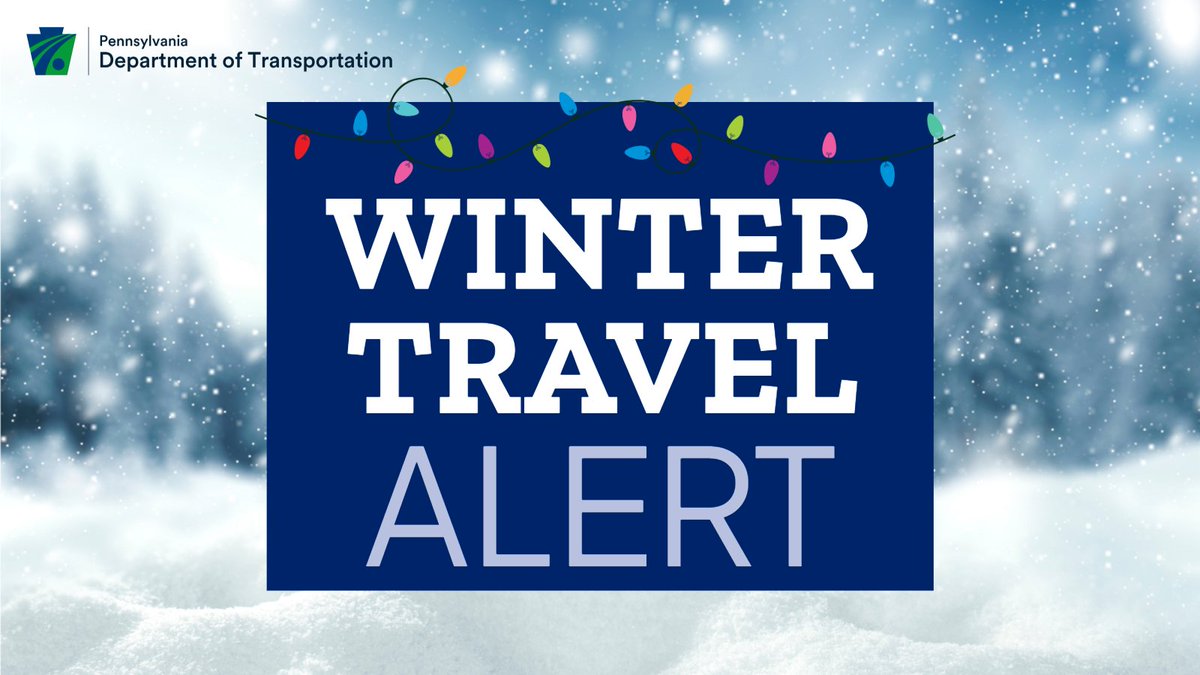 PennDOTNews's tweet image. Merry Christmas, PA!🎄

If you're traveling near or far, use extra caution as a winter storm is forecast to bring a gift of snow, sleet &amp;amp; freezing rain across PA. Check your local forecast &amp;amp; 511PA.com or free app for latest vehicle restrictions &amp;amp; travel conditions.