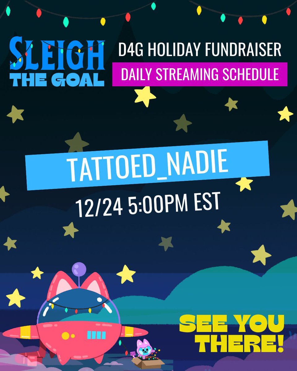 Dames4Games's tweet photo. 🛷 We're still jingling and sleighing hard!! Will you join us while we #SleighTheGoal ? 👀 

🔗 https://t.co/xZLVL3d5MG 

#Dames4Games &amp; #Fundraiser &amp; #WomenInGaming https://t.co/CXPqWBOzdX