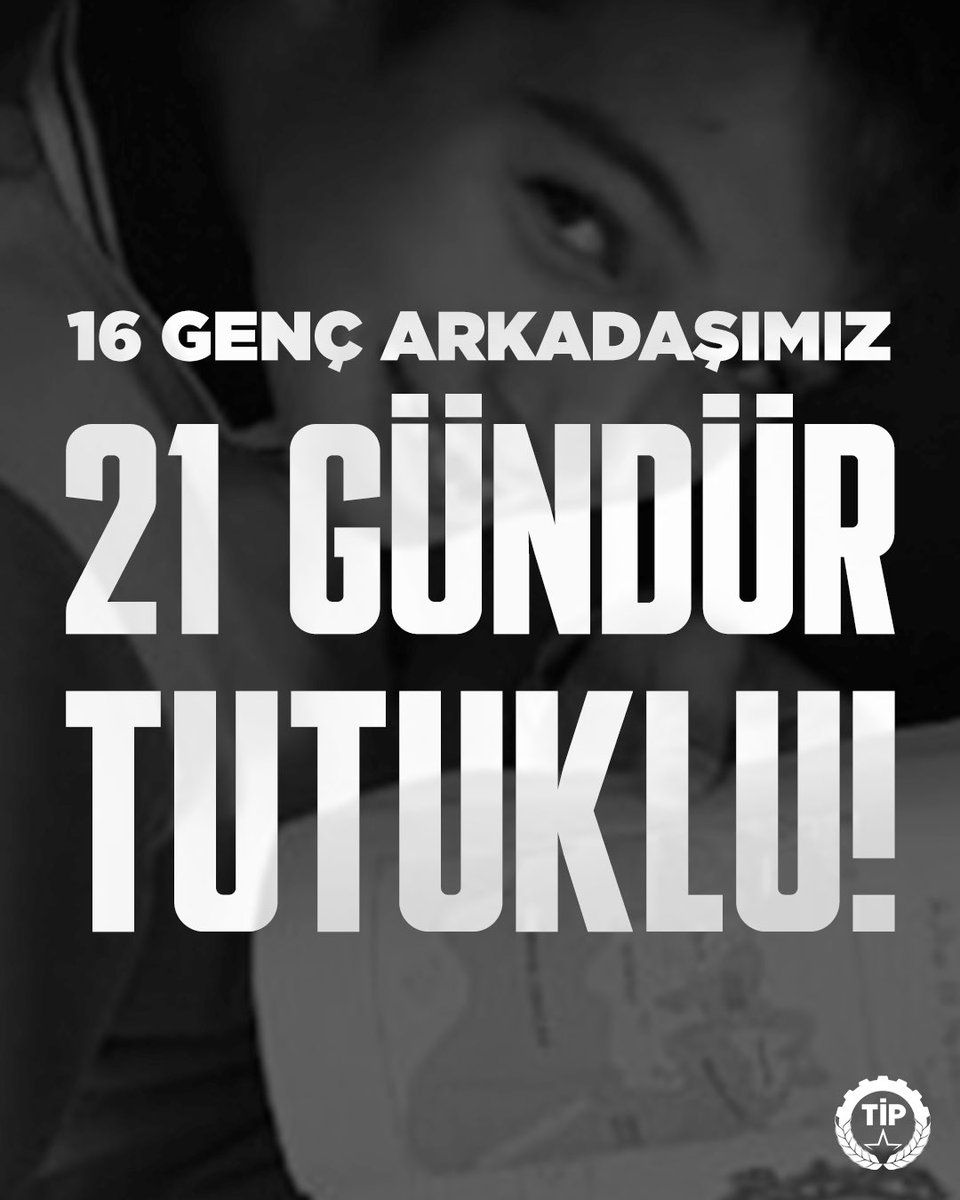 16 genç arkadaşımız “Çocuk atölyeye gitmez, okula gider!" dedikleri için, "14 yaşında işçi mi olur?” diye sordukları için 21 gündür tutuklu. 

14 yaşındaki Süleyman Keskin, çalıştığı silah atölyesinde başına parça isabet etmesiyle hayatını kaybetti. Gelecekte futbolcu olmak