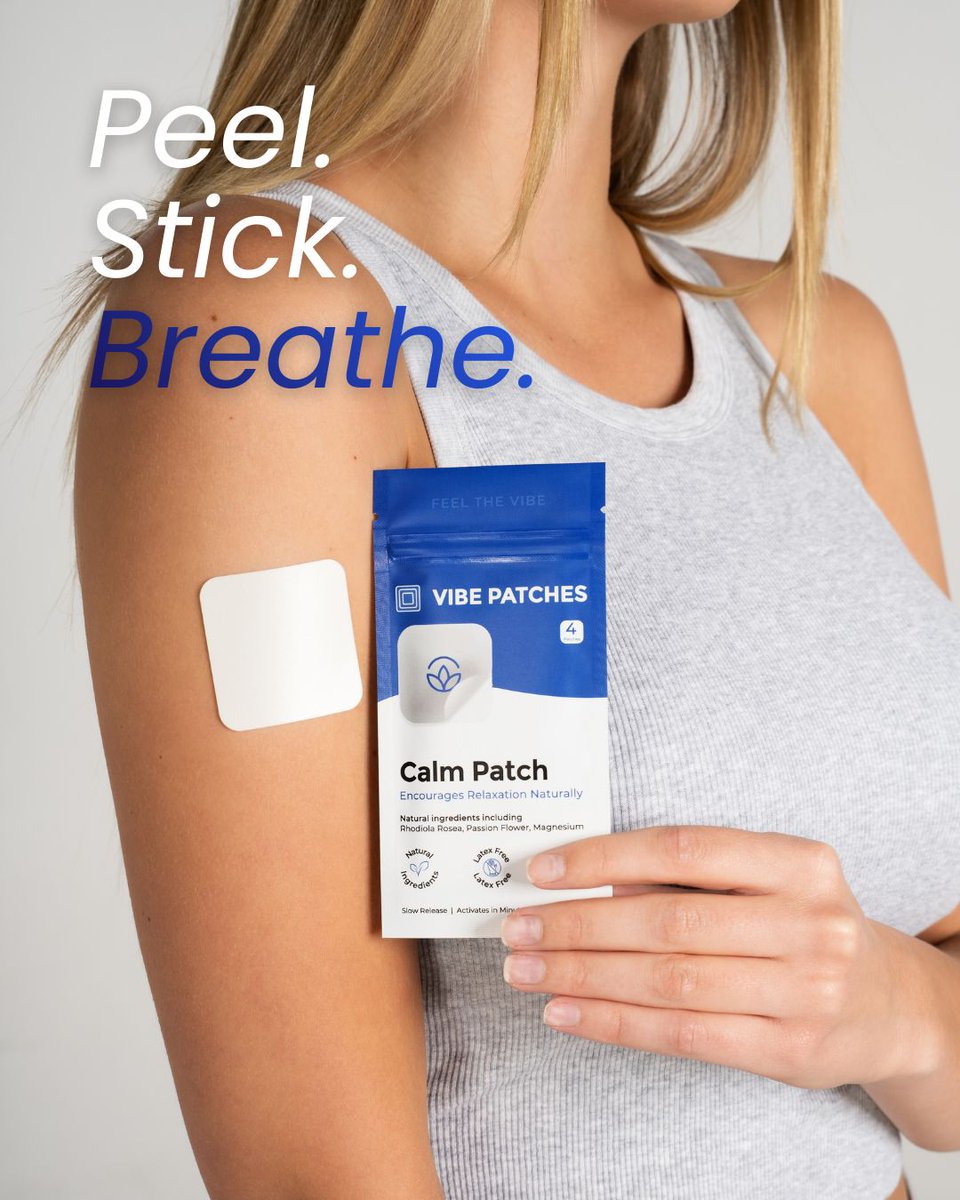 VibePatches's tweet image. Calm, without compromise.
A wearable way to support relaxation and balance throughout your day.

Peel. Stick. Breathe.

✨ BUY 2 GET 2 is live! Feel the vibe! ✨
#CalmPatch #VibePatches #WearableWellness #DailyCalm #CleanWellness #VitaminPatch
