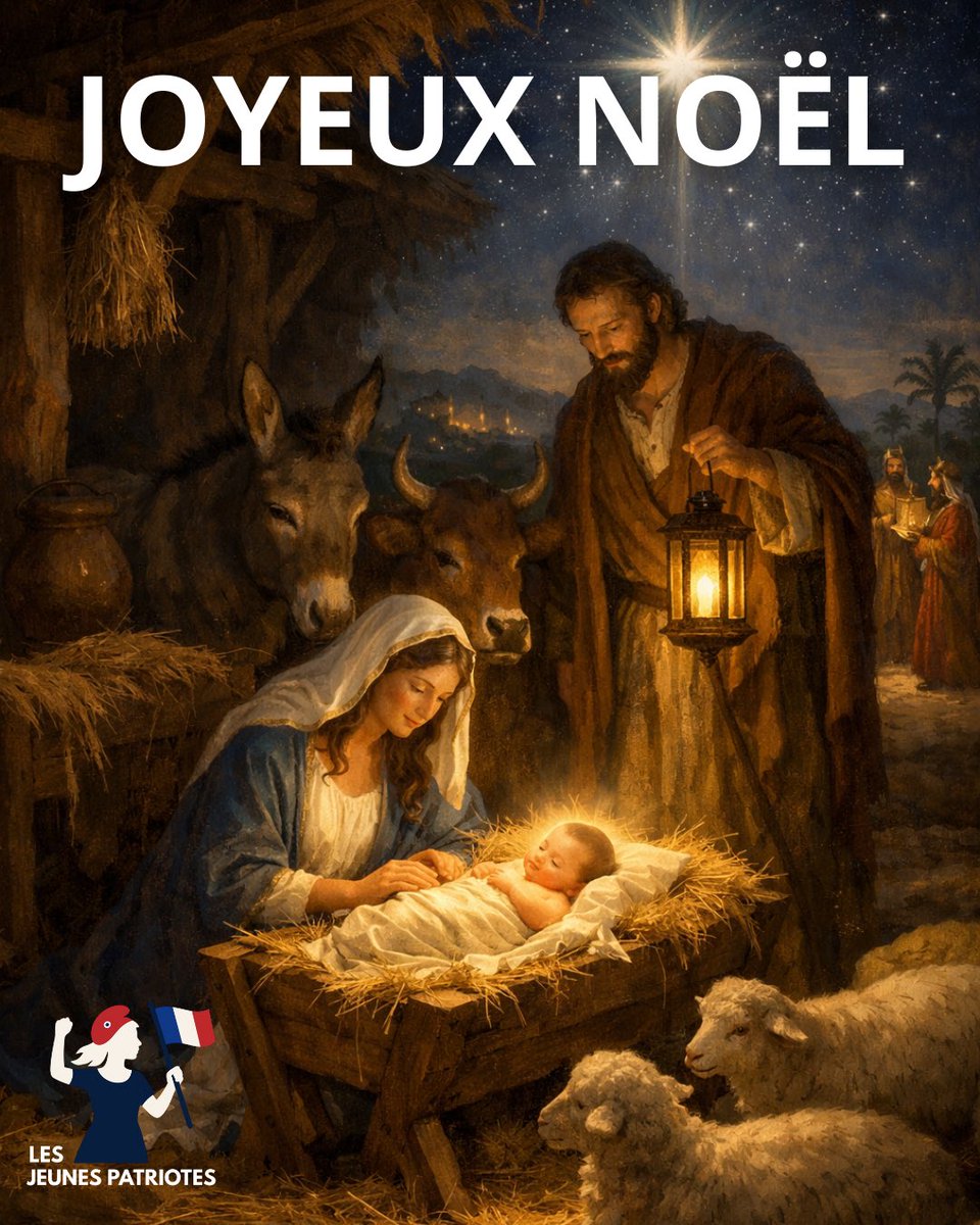 LPjeunes's tweet image. 🇫🇷 Joyeux Noël, Patriotes ! ✝️

En cette nuit sainte, les Jeunes Patriotes vous souhaitent une fête lumineuse et chaleureuse.

Noël nous rappelle nos racines : un peuple fier, héritier d’une grande nation chrétienne.
Restons unis et déterminés. 2026 sera l’année du sursaut !