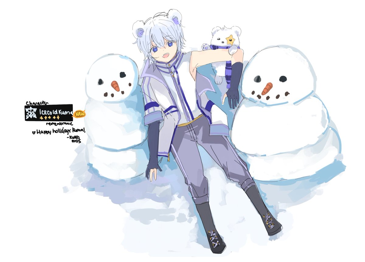 icecoldkuma's tweet photo. Amazing surprise art done by the even more AMAZING @kurrimomo !!! I absolutely love it! Please go support her and show her all the love!! Happy Holidays y'all!! ^^ https://t.co/LC4Iolm91C