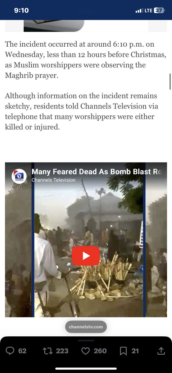 AA_Danyaro's tweet photo. @channelstv Muslims were bombed on Christmas eve in maiduguri https://t.co/9HR0ccUqzr