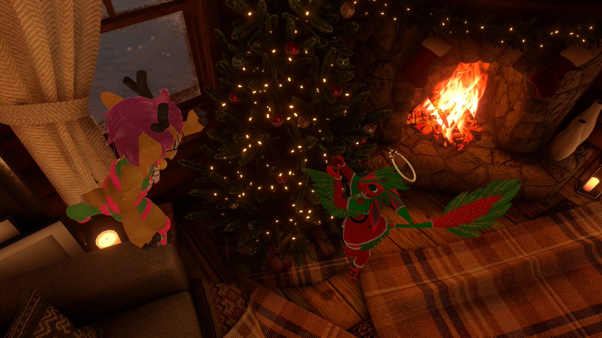 PonyxTTV's tweet photo. I wish you all a merry christmas ❤️🎄 Go spend it with your friends and/or family and hope you eat lots!

 I'll be spending with family and, of course, with the sweetest strawberry in the world @inner_shadows  🍓❤️ 

#furry #avali #deer #Christmas https://t.co/HO9WgxqCai