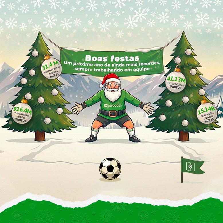 🎄✨ Boas festas, BeSocceros! Obrigado pelo apoio em 2025! ⚽💛 Que 2026 venha cheio de futebol, emoções e conquistas! 🏆🔥 #BoasFestas #BeSoccer #Futebol #CAN2025 #FelizAnoNovo