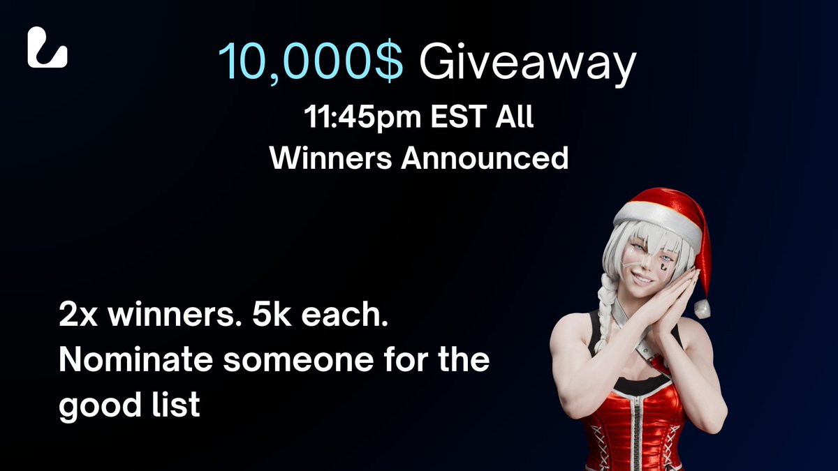 LucidChain's tweet image. Happy Holidays 🎄🤶🎅

Nominate someone in the comments of this QT for the nice list and tell us why, Santa is watching  

Think she might pick 2 more $5,000 winners from this QT.

All winners for the @solanagaming giveaway will be unwrapped at 11:45pm EST