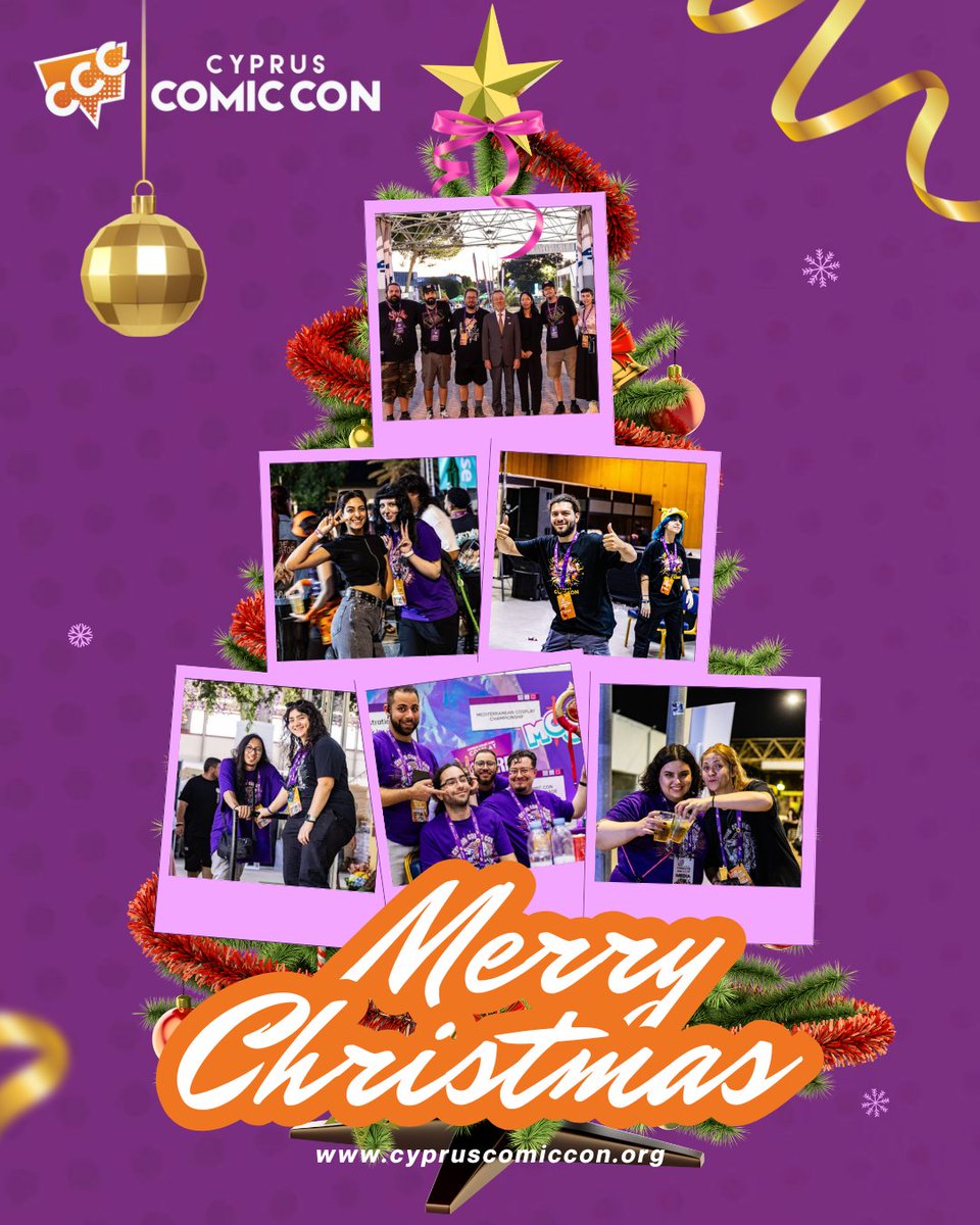 Merry Christmas from all of us at Cyprus Comic Con! 🎄

Thank you for being part of the CCC family! See you in 2026! 💜🧡
