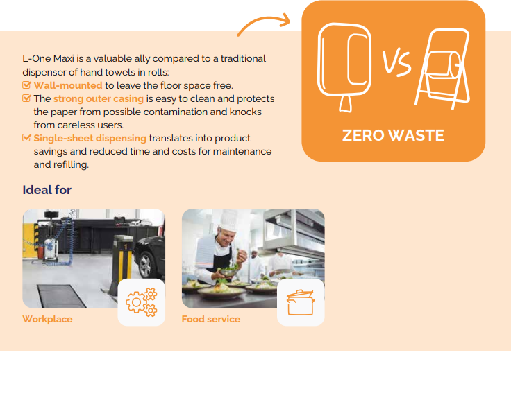 VersatilePackag's tweet image. Reduce waste, costs, and storage with L-One dispensers! Achieve up to 70% less consumption while ensuring hygiene and efficiency. 💧 #Hygiene #Efficiency