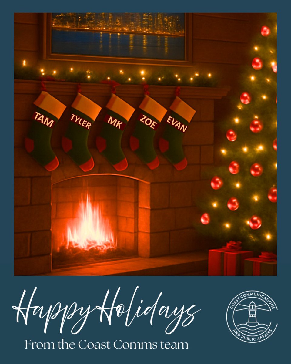 CoastCommsPA's tweet photo. Happy Holidays from all of us at Coast Comms! ❄️

We’re wishing everyone a restful holiday season, whether you’re celebrating Christmas, celebrated Hanukkah earlier this season or are simply taking time to pause and recharge

(1/2) https://t.co/5FbOiLfsGK