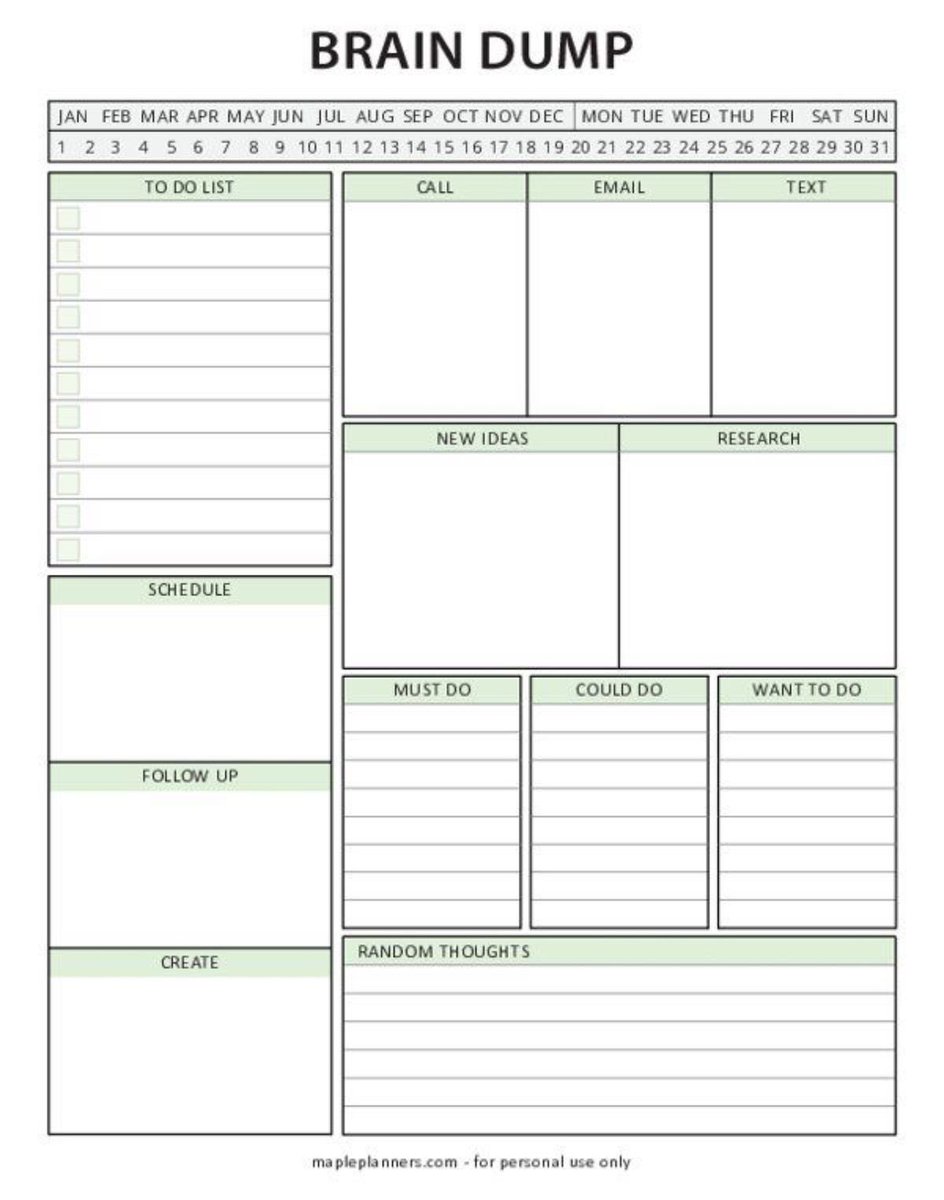 MindDynamo's tweet image. Brain Dump Template