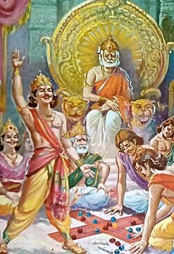 Shakuni rolls his dice. 
The dice are rigged.

The king is addicted. He gambles all his wealth away. And even sells his own brothers.

The danger of addiction is that it’s repetitive behaviour in situations that need adaptation.