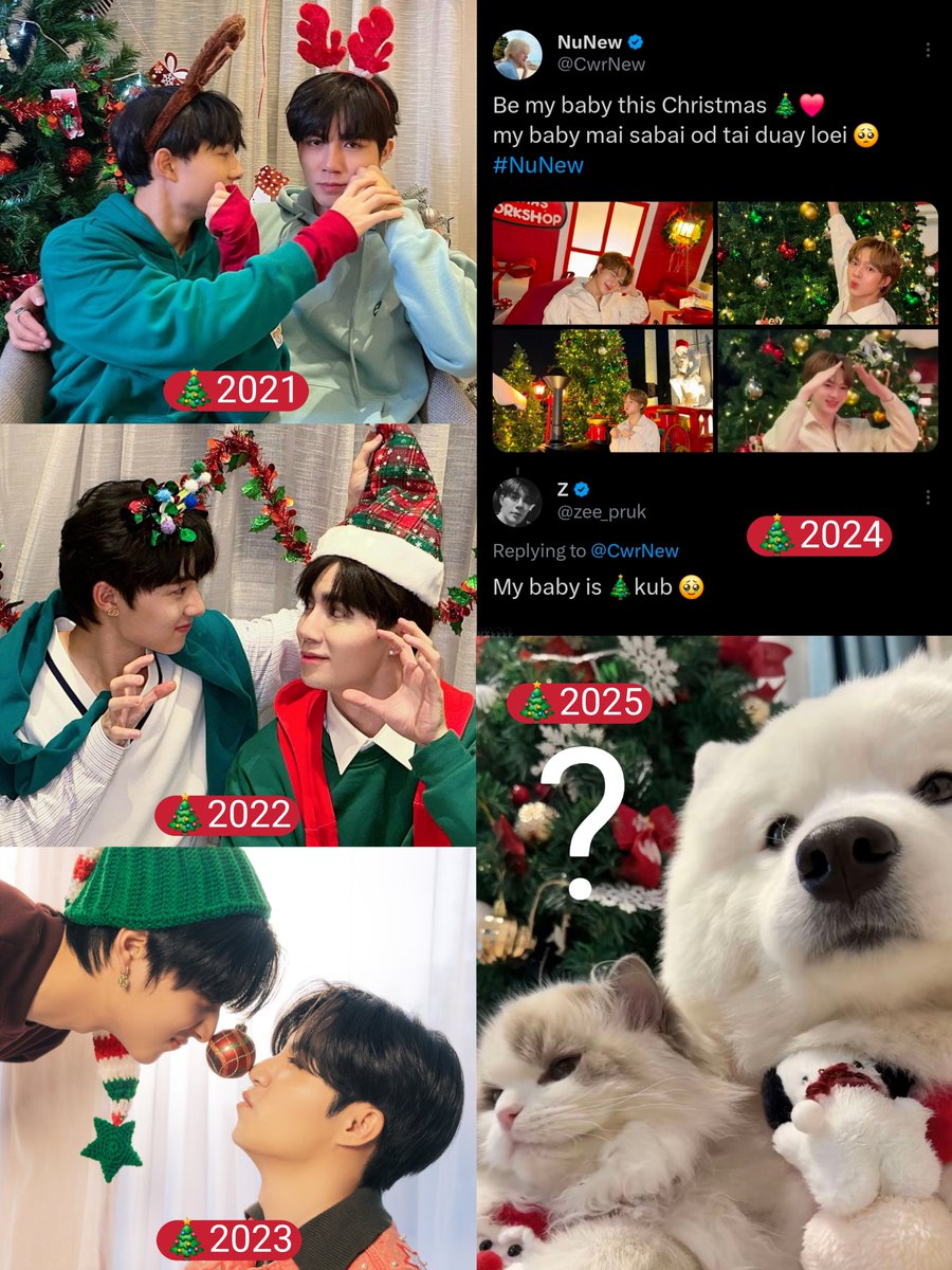 ฉลองคริสต์มาสด้วยกันปีที่ 5 แล้วว อยู่ฉลองด้วยกันไปอีก 6 7 8 9 10 .. 100 ปีเลยน้า ปีนี้ได้ถ่ายกับ baby มั้ยน้อ 🥺❤️🤏🏻

-🎄 ZEENUNEW XMAS 25
#OurXMASisZEENUNEW 
         ꒰ #ZeeNunew ꒱