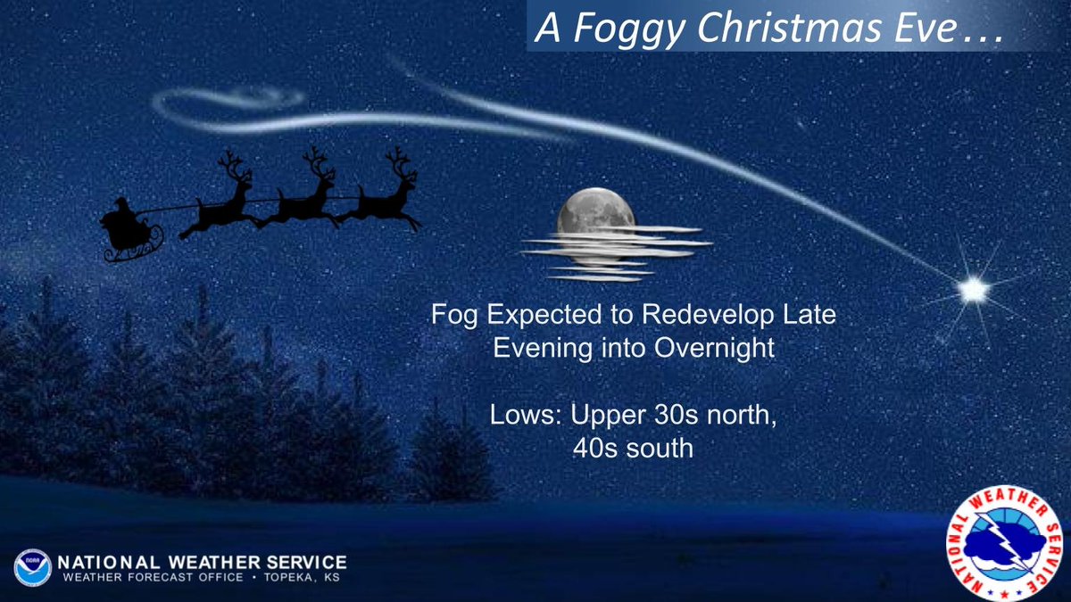 NWSTopeka's tweet image. Fog returns to northeast Kansas late this evening and into Christmas morning. #Kswx