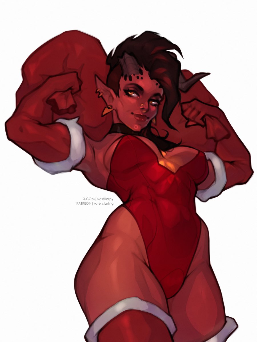 Merry Christmas everyone! It looks like I've started my own little tradition to draw Karlach every year since 2023. Show her some love with your 💙 and 🔁 because later there will be a lot more revealing version!