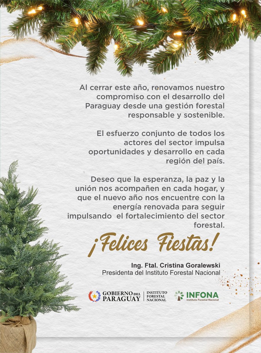 Que la esperanza, la paz y la unión nos acompañen en cada hogar, y que el nuevo año nos encuentre trabajando juntos por un sector forestal fuerte y sostenible. 🌲
¡Feliz Navidad!