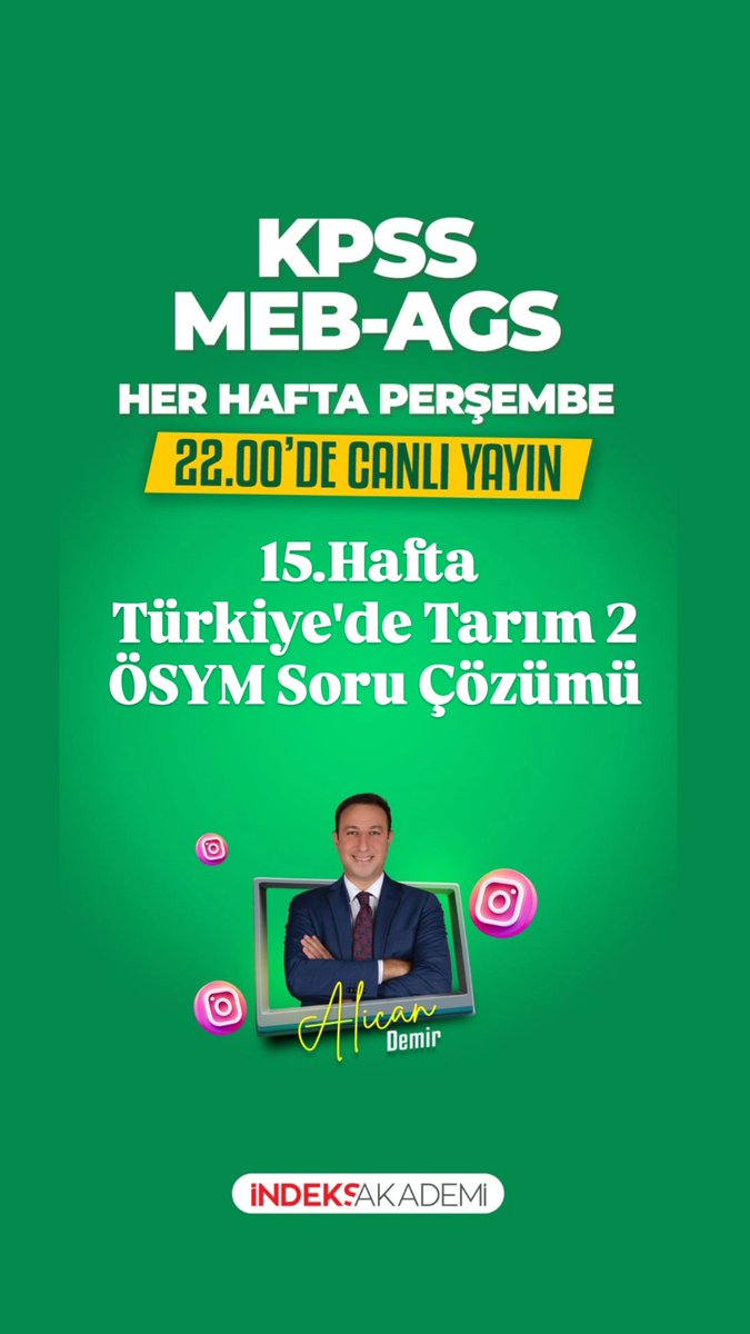 Canlı yayın instagramda.Pdf ini indirmek için👇
t.me/indeksgkgykpss…