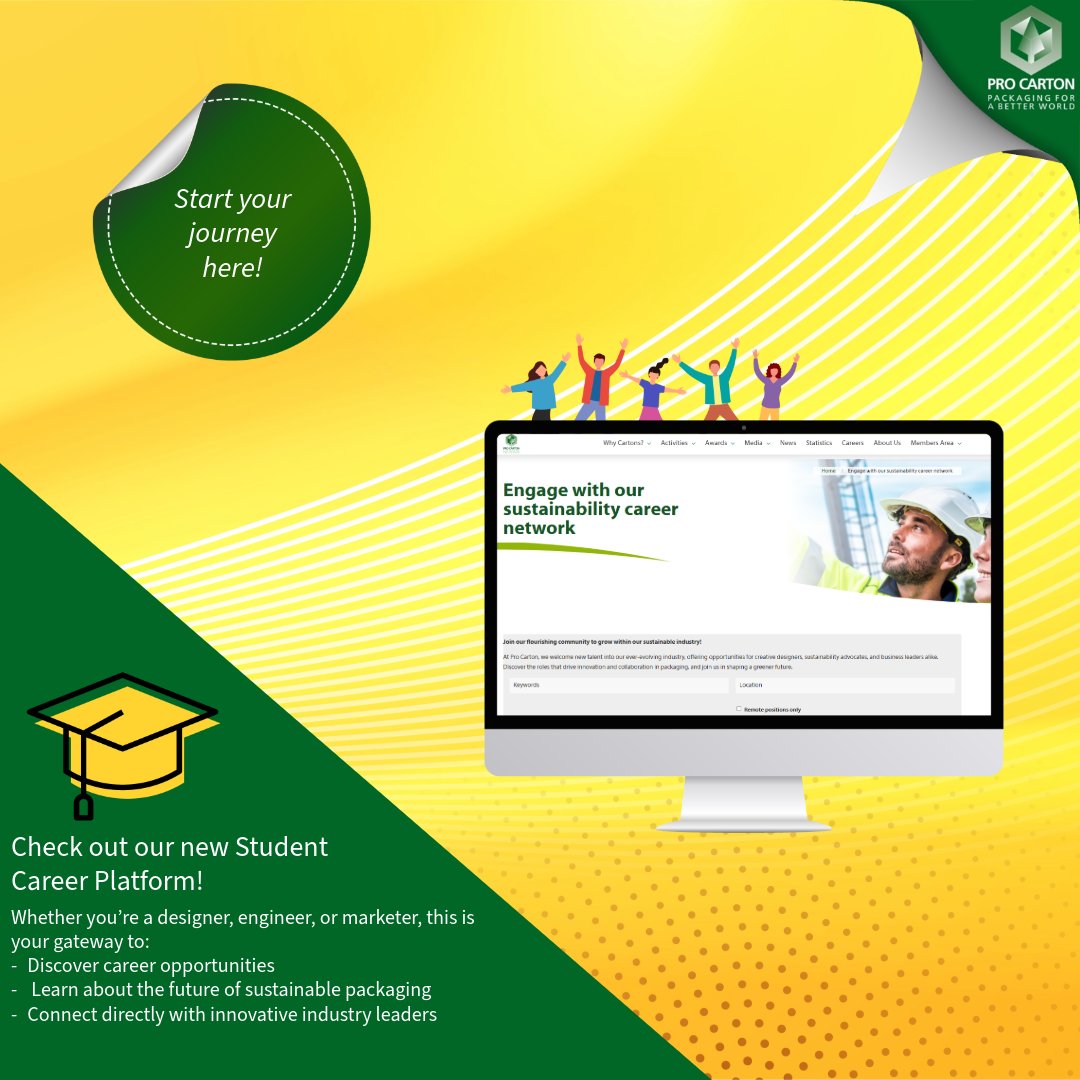 Pro_Carton's tweet image. 🎓 Ready to kickstart your career in sustainable packaging? 🌿

Explore the Pro Carton Student Career Platform -connecting students &amp;amp; young talent with top industry players across Europe! 💚

Start your journey 
👉 procarton.com/jobs/
#ProCarton #Careers #Sustainability