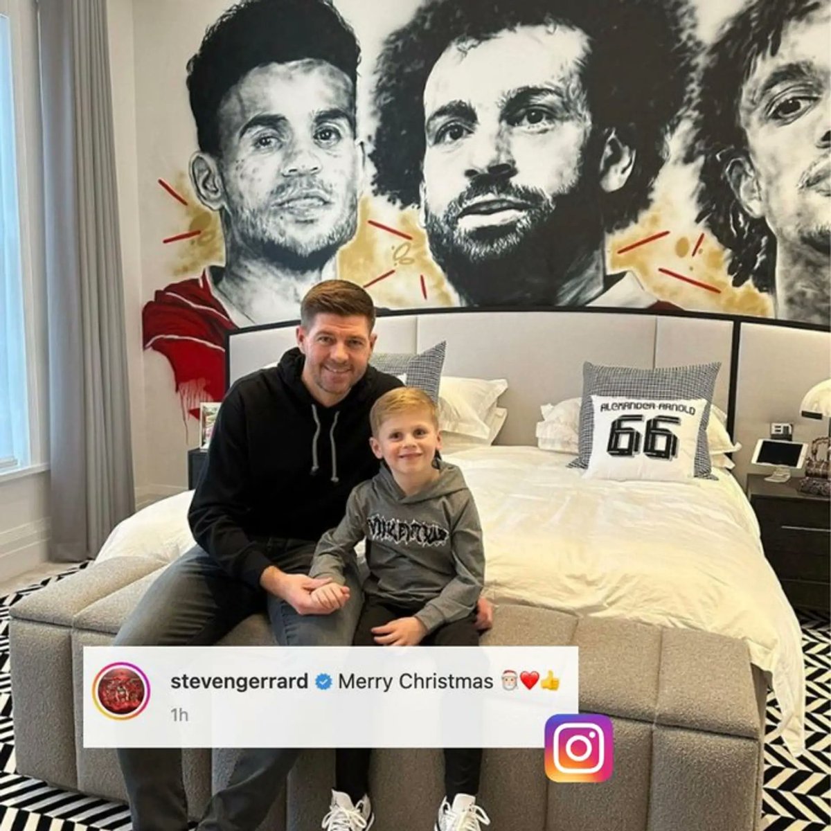 Luis Díaz es admirado a cualquier lugar a donde va.

Aquí su rostro pintado en el cuarto del hijo de Steven Gerrard hace unos dos años. Te amo, tiburón <a href="/LuisFDiaz19/">Luis Fernando Díaz</a>.