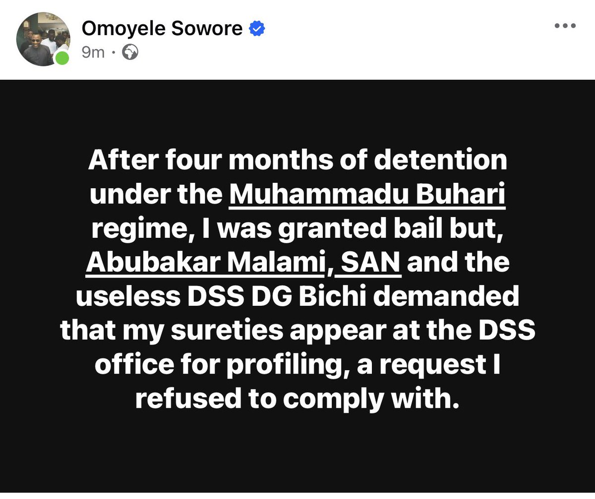 Omoyele Sowore tweet media