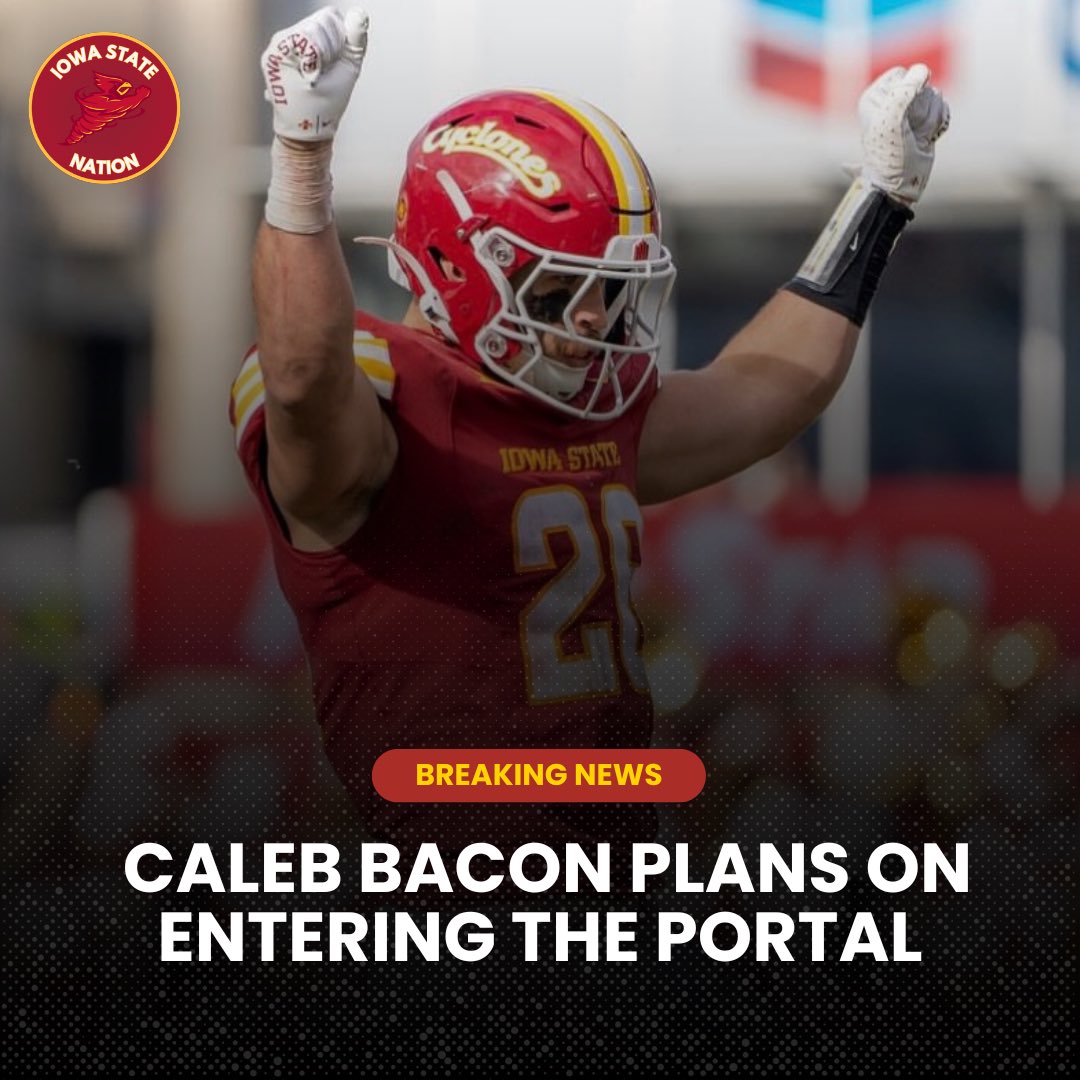 IowaStateNation's tweet photo. 🚨 Iowa State LB Caleb Bacon plans on entering the Transfer Portal. https://t.co/UpjejTeBeq