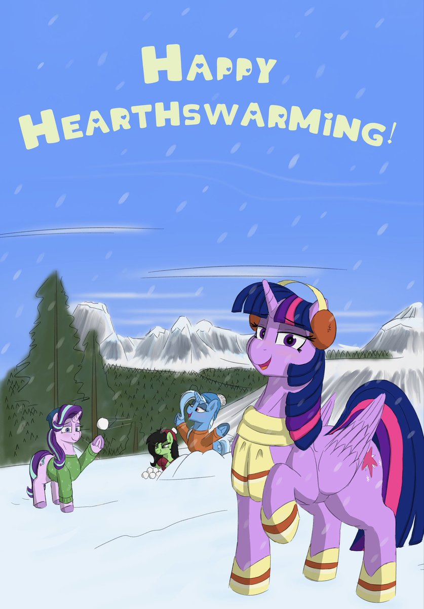 Maranium90's tweet image. A Mare-y Christmas and happy Hearthswarming to everypony!