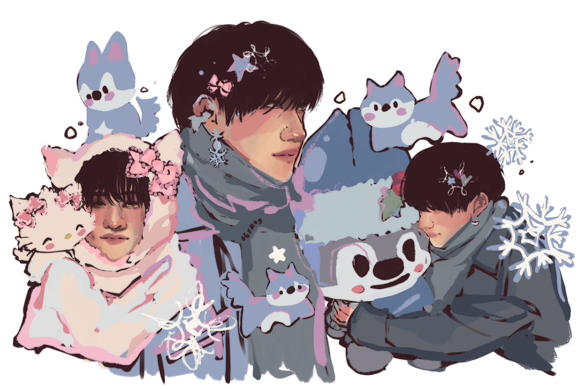 o6frog's tweet image. #bangchan #skz ⋆⁺₊❅. winter falls